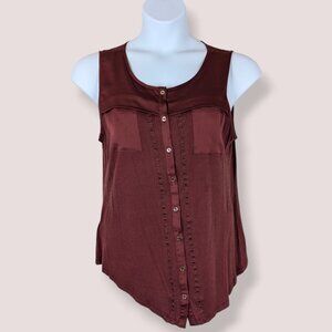 Ann Taylor Sleeveless Buttoned Top